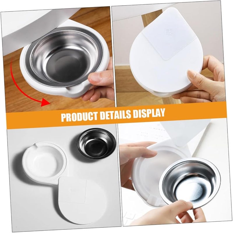 Hidden Windproof Rotating Ashtray Stainless Steel Under Desk Tray White - Image 3